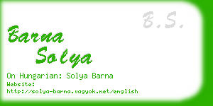 barna solya business card